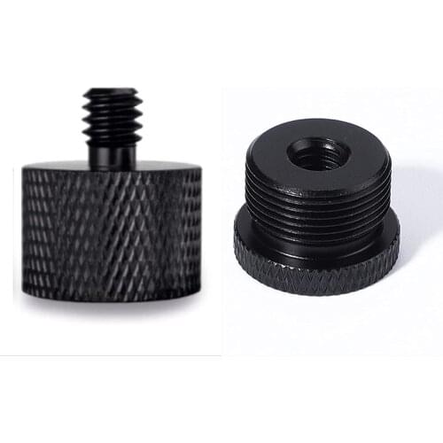 Mic Stand Adapter 5/8 Female to 1/4 Male and 1/4 Female to 5/8 Male Screw Adapter Thread for Microphone Stand Mount to Camera