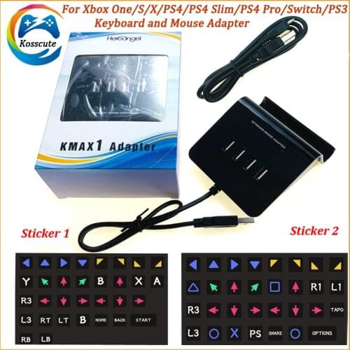 2019 KMAX1 Adapter keyboard and mouse, Wireless Converter (For PS4/PS3/Xbox One/Nintendo Switch/PC) Console Games