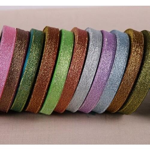 1/2'' 12 mm width glitter ribbon gift packing belt wedding party Christmas embellishment weaving sewing accessories
