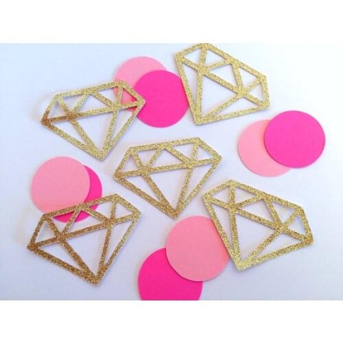 Glitter Diamond Ring circles Wedding enagement bridal shower Bachelorette ConfettisTable Decoration party scatters cards