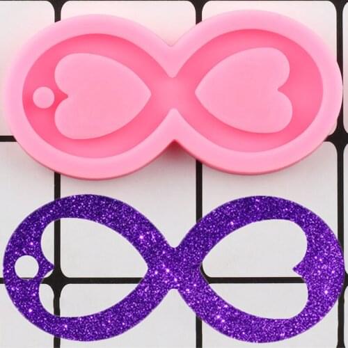 Shiny Heart Infinity Symbol Silicone Mold Necklace Jewelry Epoxy Crafting Molds Decoration Keychain DIY Handmade Charms Mould