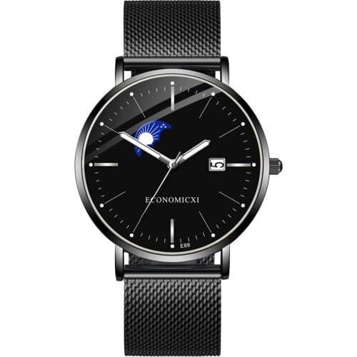 Business Men Watch Men Luminous Stainless Steel Quartz Wrist Watch Male Clock relogio masculino reloj hombre With Calendar