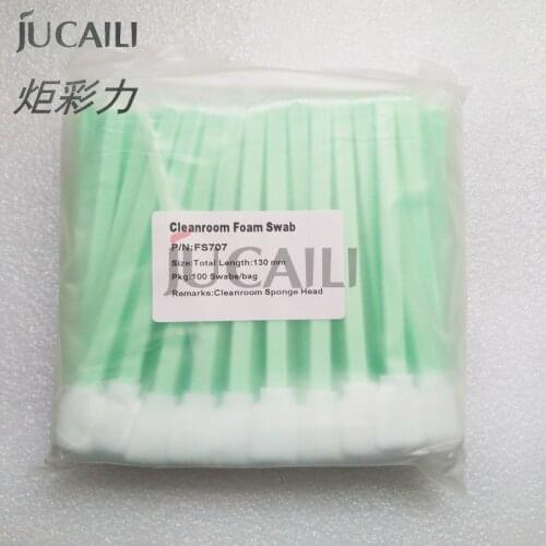 Jucaili 100pcs/lot Cleaning swab dx4 dx5 dx6 dx7 head Mimaki Mutoh printer eco solvent ink brush 13cm