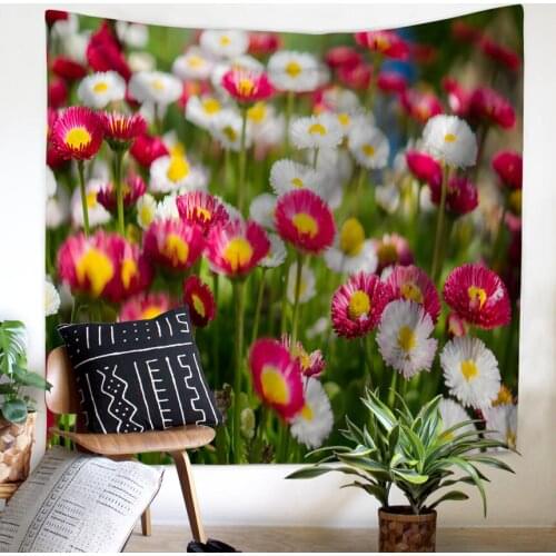 Nordic Style Tapestry Natural View Printed Living Room Bedroom Wall Hanging Dirt-resistant Background Functional Picnic Cloth