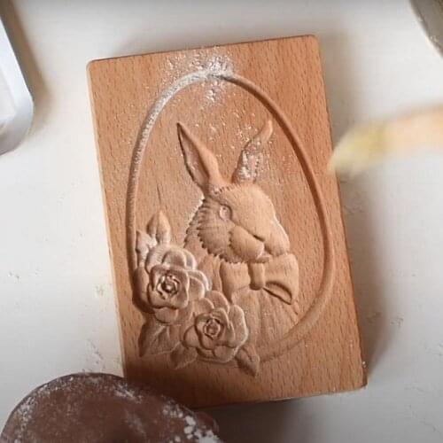 New Wood Mooncake Baking Mold Cookies Mold 3D Heart Fondant Mooncake Tools Decorating Kitchen Supplies Accessories