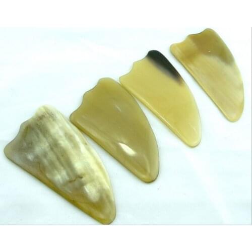Natural Sheep Horn Big Guasha Treatment Traditional Acupuncture Massage Tool beauty kit Cavel(triangle shape)Skin scraping 10cm