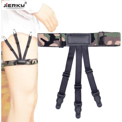 CamouflageMens Shirt Stays Garters Mans Leg Suspenders Gourd buckle Shirt Braces Elastic Uniform Business Strap Shirt Garters