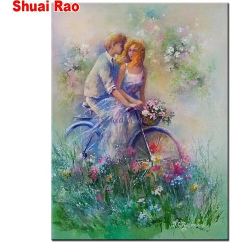 Bicycle lover round diamond painting,diamond embroidery full square 5d diamond cross stitch mosaic puzzle Valentines gift