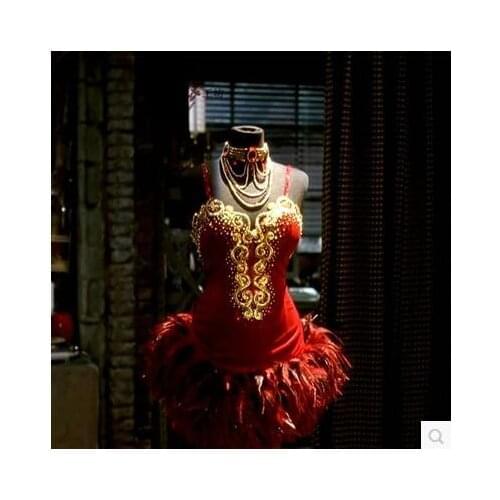 New style Latin dance costume Flannel Feather latin dance competition dresses for women child latin dance dresses S-4XL