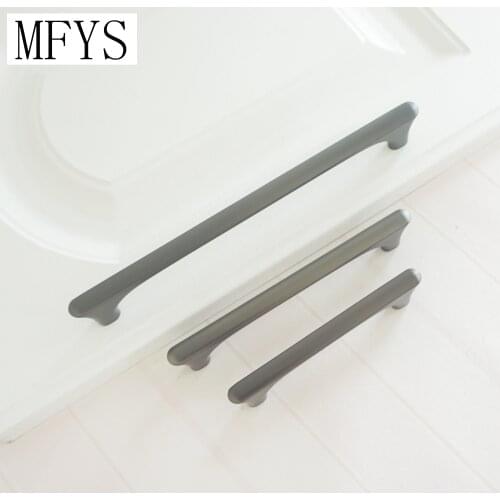MFYS 3.78" 5" 7.56'' Dark Gray Cabinet Pulls Drawer Dresser Handles Zinc Alloy Kitchen Cupboard Pull Handle Furniture Hardware