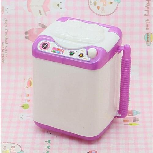 Mini makeup brush cleaning pink washing machine toys pretend play kids toys children Furniture Toys Childrens day gift