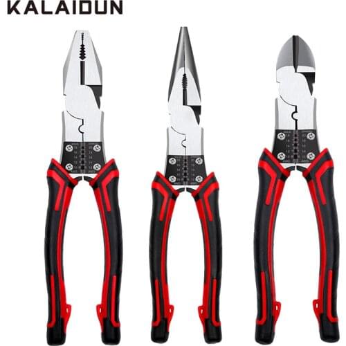 KALAIDUN Pliers Set Multitool Crimping Tool Wire Stripper Crimper Cable Cutter Long Nose Diagonal Pliers Electricians Hand Tools
