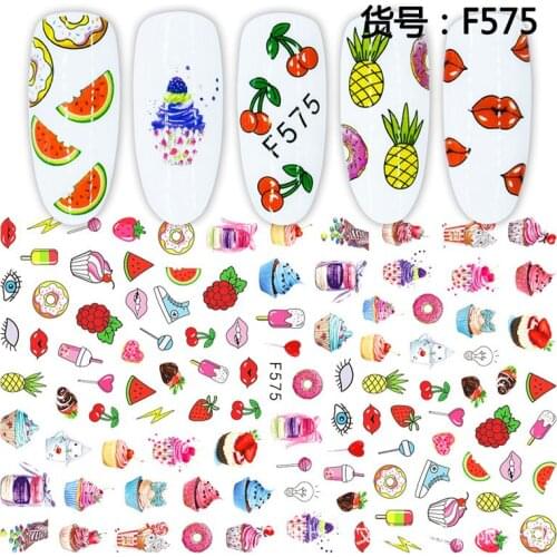 Fruits Pear Lips adhesive 3d nail sticker foil nails art decoration cute cartoon designs nail decals manicure supplies tool
