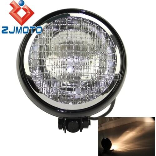 New 6 inch Motorcycle Headlight Mesh Grill Retro Vintage Headlight For Cafe Racer Chrome Scrambler
