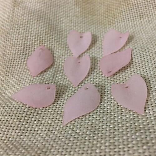 STENYA Frosted Acrylic Petals Leaves Dangle Charms Beads Pink Accessories Findings Earrings Chandelier Pendant Necklace Jewelry