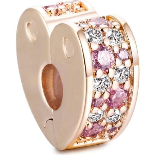 DIY Jewelry Making Arcs of Love Clip Charms For 925 Silver Bracelets For Woman Beads For Jewelry Making Rose Gold Charm