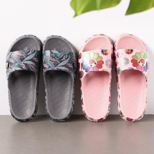 Eva Couple Slippers Women Men Slipper Printing Anti-Slip Sun Flower Home Slippers Shoes Men Mens Slippers Women Shoes