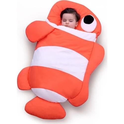 Cute Sleeping Bag Anti-kick Cartoon Little Goldfish Kids Hugged Infant Sleeping Bag Comfortable 53cmx112cm