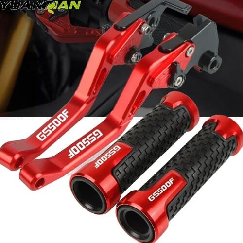 For Suzuki GS500F GS 500 F CNC Motorcycle Folding Extendable Brake Clutch Lever + Handle Grips Accessories GS500F 2004 2005-2009