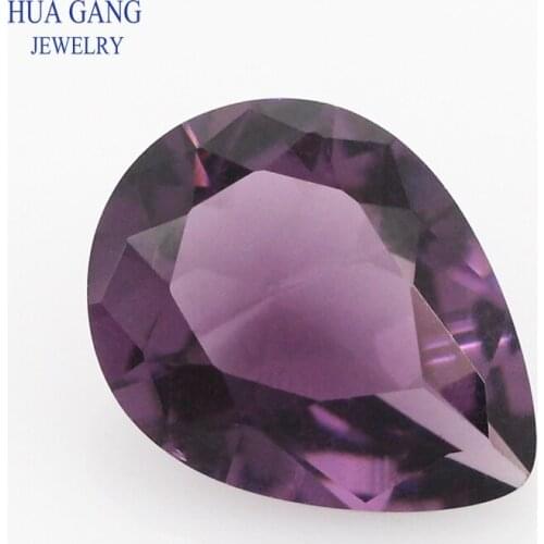 2x3~10x14mm Amethyst Pear Stones Shape Loose Glass Beads Synthetic Gems For Jewelry Wholesale Free Shipping