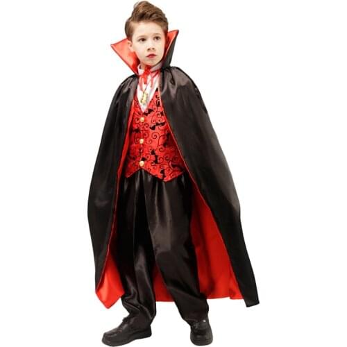Scary Vampire Boys Fantasia Kids Clothes Halloween Cosplay Carnival Party Kids Child Earle Gothic Vampire Halloween Costume