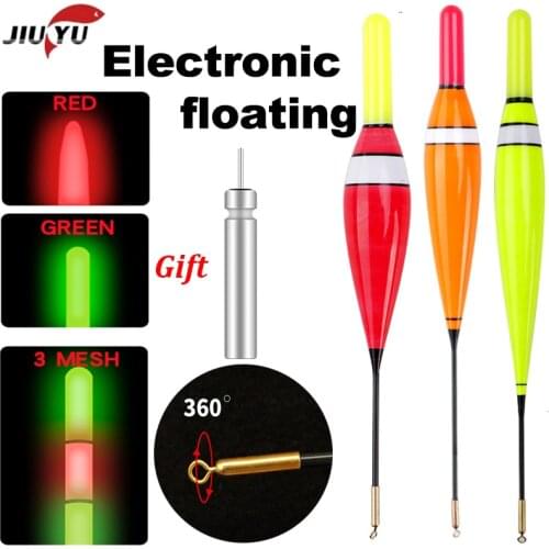 JiuYu LED Winter Fishing Float Set Electric Light Deep Water Tackle 2020 Ocean Boat De Pesca Free Battery CR425 Glow Stick Carp