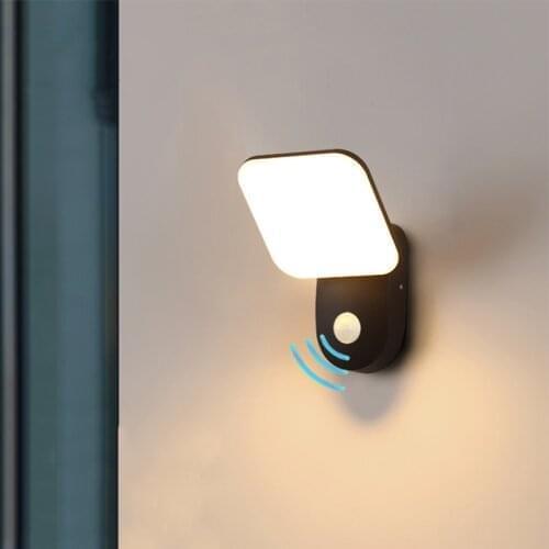 Outdoor Wall Lamp Waterproof Courtyard Balcony Garden Human Body Induction Bedroom Outside Simple Wall Super Bright Aisle Light