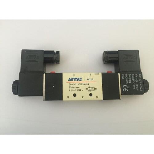 4V220-08 Airtac Air Pneumatic Solenoid Valve 5 way 2 Position 1/4" Aluminum Alloy Internal E DC12V,DC24V or AC110V AC220V