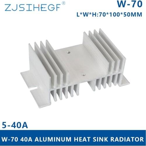 W-70 ZJSIHEGF Single Phase Solid State Relay SSR Aluminum Heat Sink Dissipation Radiator Newest,Suitable for 10A-60A relay