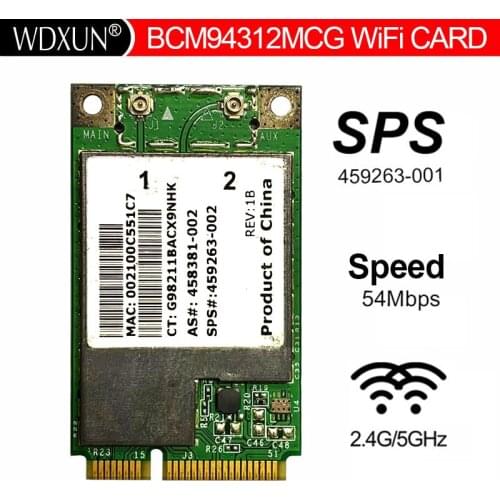 BroadCom BCM94312MCG BCM4312 459263-001 Mini PCI-E Wireless Lan WLAN Wifi Card 802.11 ABG 54M