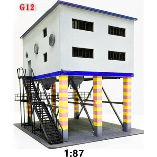 1:87 HO Scale Unloading Zone Building Model for Sand Table Building Scene Decorations 13.5*13*13.5cm G12