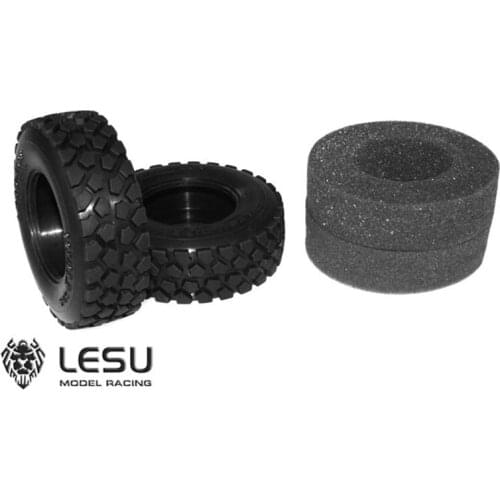 1Pair LESU Spare Part Rubber Tires B 1/14 RC Tractor Truck Model DIY Tmy TH02596