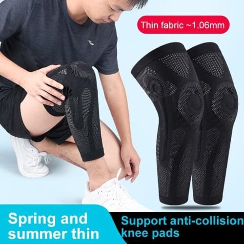 1Pcs Long Knee Pad Sleeve Fitness Running Cycling Anti-slip Breathable Knitted Leg Support Protector Outdoor Sportswear