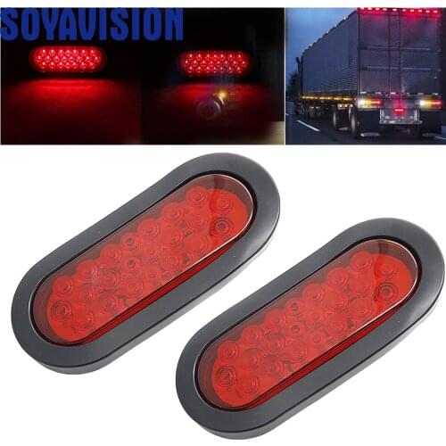 2Pcs Red 24-LED Bus Boat Tractors Trailer Truck 12 V LED Lights Side Marker Light Waterproof LED Tail indicator Parking Lights