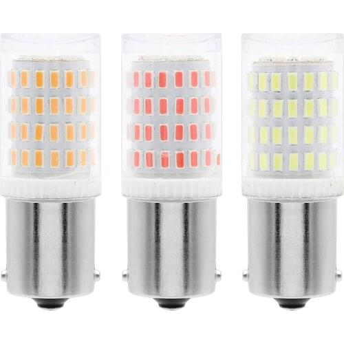 2Pcs 1156 BA15S LED 1157 BAY15D 80SMD Car Backup Reverse Bulb Parking Lamp DRL Turn Signal Light 12V Red White Yellow