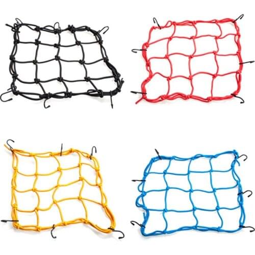 MoFlyeer 2 Pcs Motorbike Motorcycle Cargo 6 Hooks Hold Down Net Bungee 30x30cm