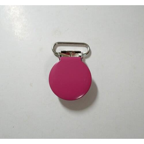 25pcs 20mm 3/4" #8 HOT PINK Round Pacifier Clips