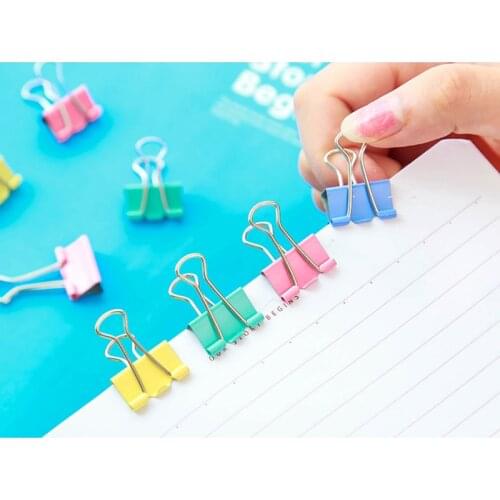 25 PCS/Lot Colorful Metal Paper Binder Clips Of High Quality 15mm Office Supplies Office Stationery Binding Supplies