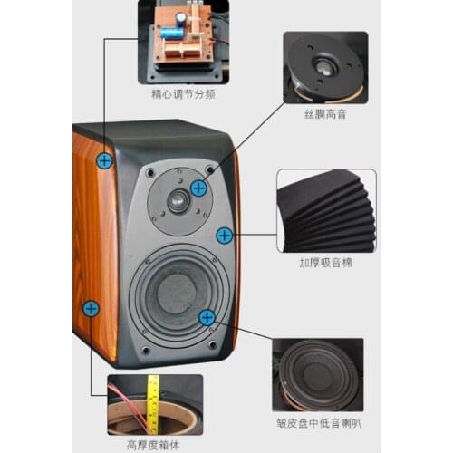 150W 5 Inch High-power Bookshelf Passive Speaker Home Fever HIFI Audio Amplifier Monitor Living Room Front Desktop Speaker