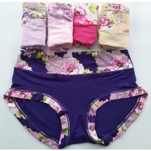 5Pcs/lot Underwear Womens Panties Cotton Plus Size Panty Printed Briefs Tanga Cute Thong G-String For Women Underwear Calcinhas