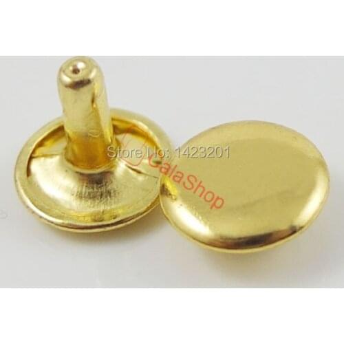 500 sets 12mm 1/2" Double Round Cap Rivet Stud Leathercraft Gold F60C8