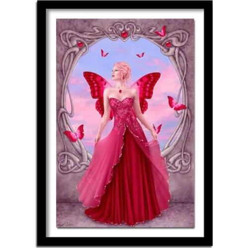5D diy diamond painting Cross stitch beaded painting Red dress girl Diamond pattern picture Diamond Embroidery AS111