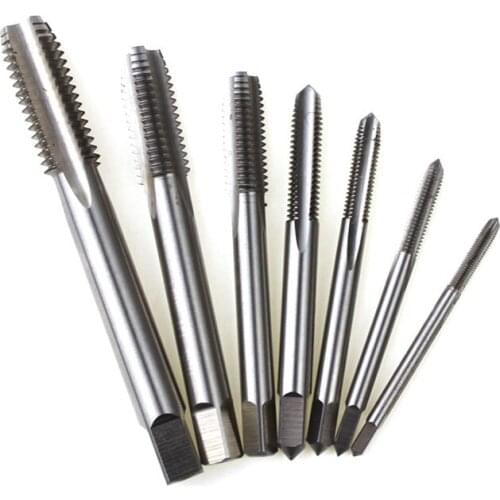 7Pcs HSS Metric Tap Machine Tap Left Hand Therading Drill Bit M3 M4 M5 M6 M8 M10 M12