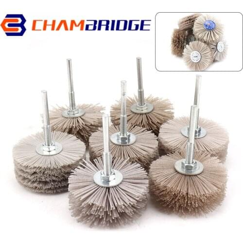 Abrasive Wire Nylon Wheel Brush 80*6mm Polishing Brush Woodwork Polish Bench Grinder for Wood Furniture Mahogany Finishing