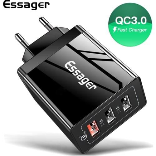 Essager 30W Quick Charge 3.0 USB Charger QC3.0 QC Fast Charger Multi Plug Wall Mobile Phone Charger for iPhone Samsung Xiaomi Mi