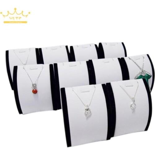 Free Shipping 10 pcs/lot Jewelry Display Necklace Pendant Stand Case For Big Choker Necklace In Black Velvet Display Holder