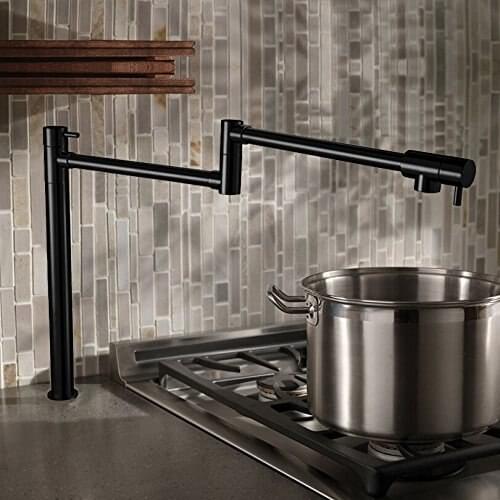 Free ship Deck Mounted 2 Handles Single Hole Brass Pot Filler Kitchen Faucet, Oil Rubbed Bronze