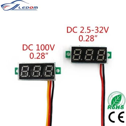 0.28 Inch Digital Voltmeter LED Red Blue Green Yellow Voltage Meter Mobile Power Volt Tester Detector for Auto Car