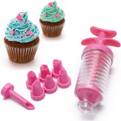 Cake Decoration Set Plastic 8 Cake Nozzles Cream Squeezing Device Puffs Cookie Cone Baking Decorating Tool Set Kitchen Gadgets