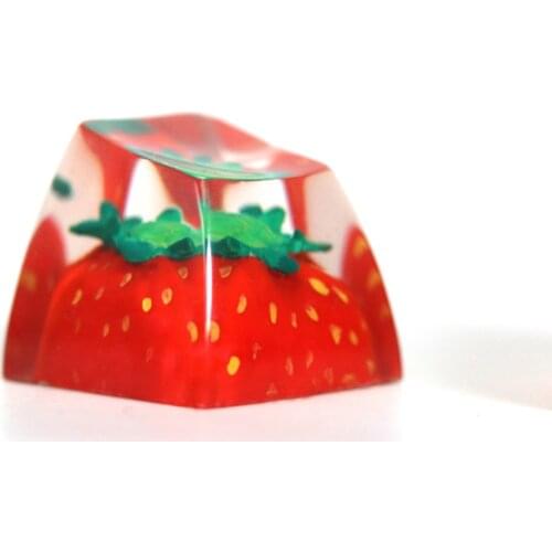 Vergo Handmade Custom Resin Backlit Keycaps SA R1 Keycaps for Wireless Game Keyboard - Strawberry/Pineapple /Mangosteen /Mango